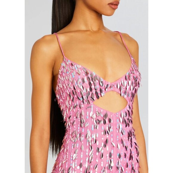 Retrofete Annistyn Dress in Fondant Pink Large New Womens Mini Embellished - Picture 14 of 15